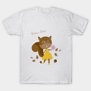 Welcome autumn squirrel girl T-Shirt